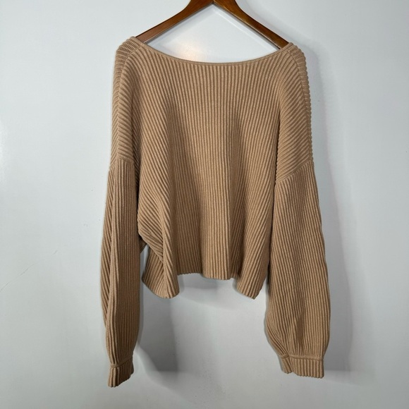 Lunya Reversible Ribbed Cotton Silk Blend Sweater Size Large - Picture 4 of 8